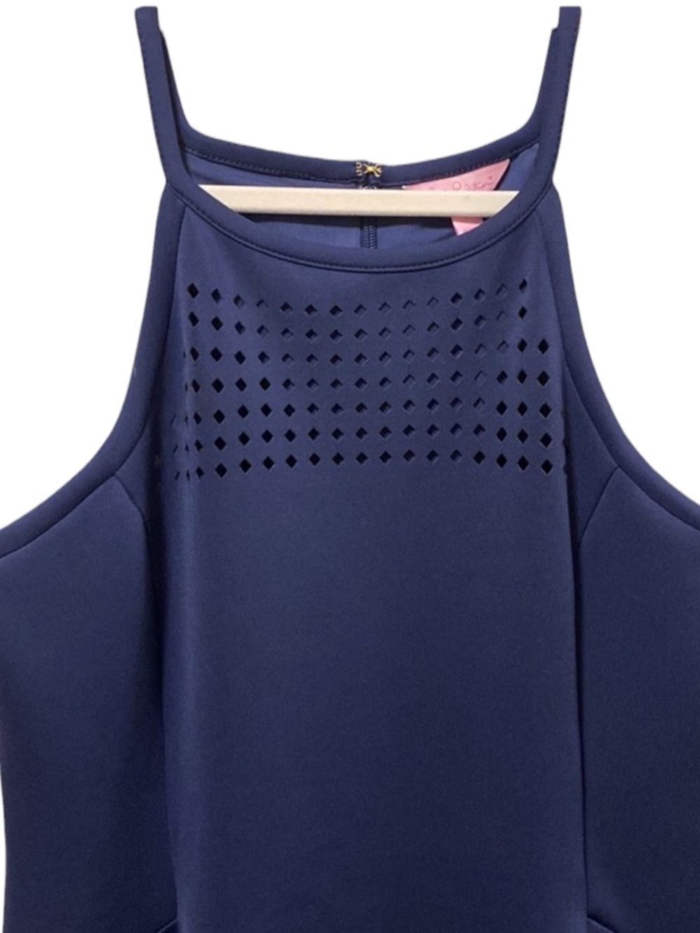 LILLY PULITZER Aurelie Midi Navy Laser-Cut Fit & Flare Dress Size XS -- LUXURY!! - Picture 6 of 11